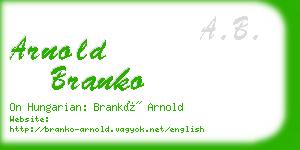 arnold branko business card